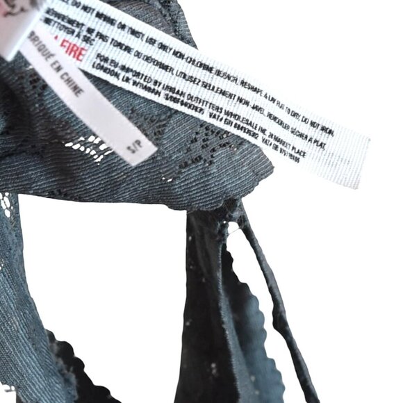 Free People Intimates From Under Lace Racerback Bralette Black Gray Floral S/P - Picture 5 of 6